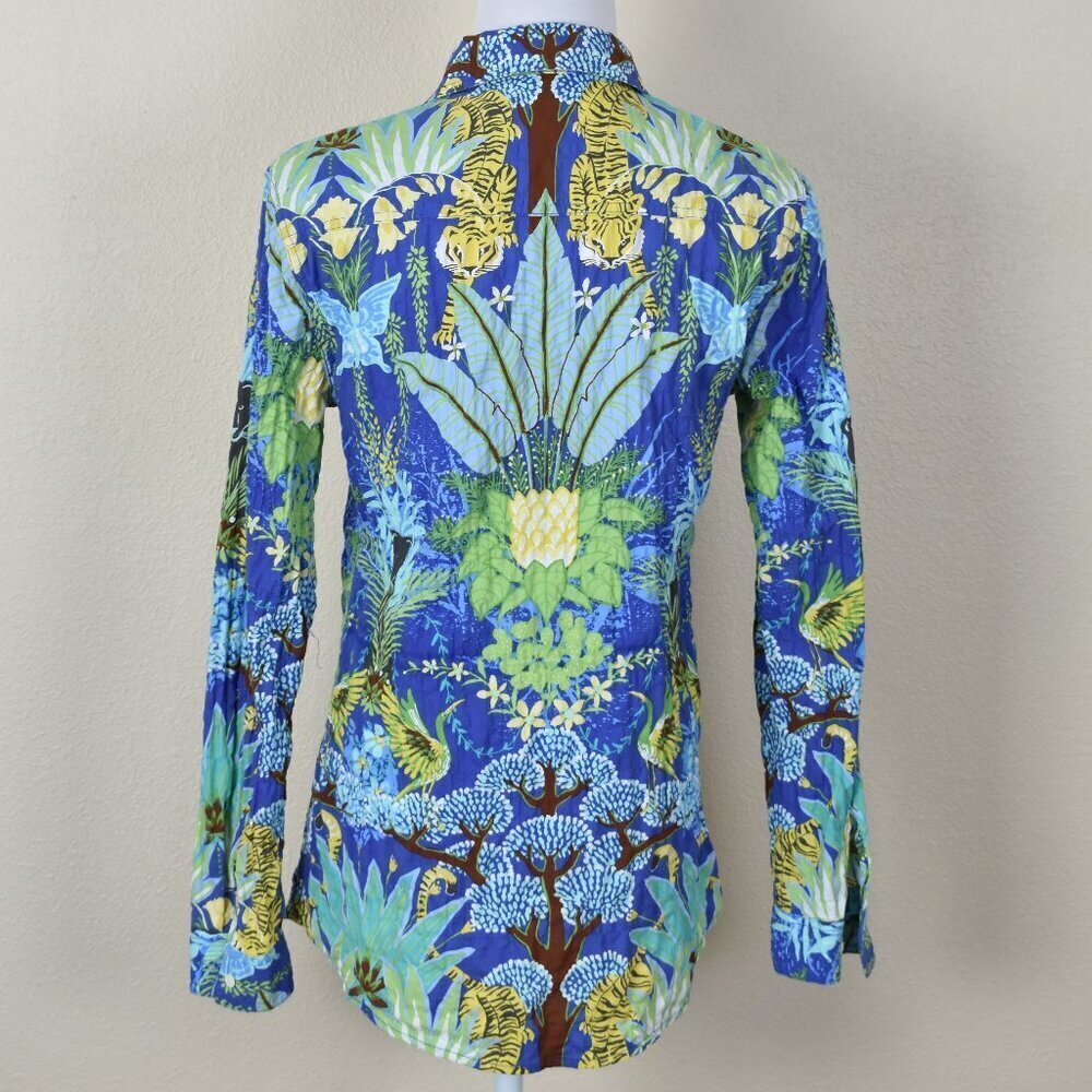 J. Mclaughlin Jungle Print Button Front Blouse S - image 2